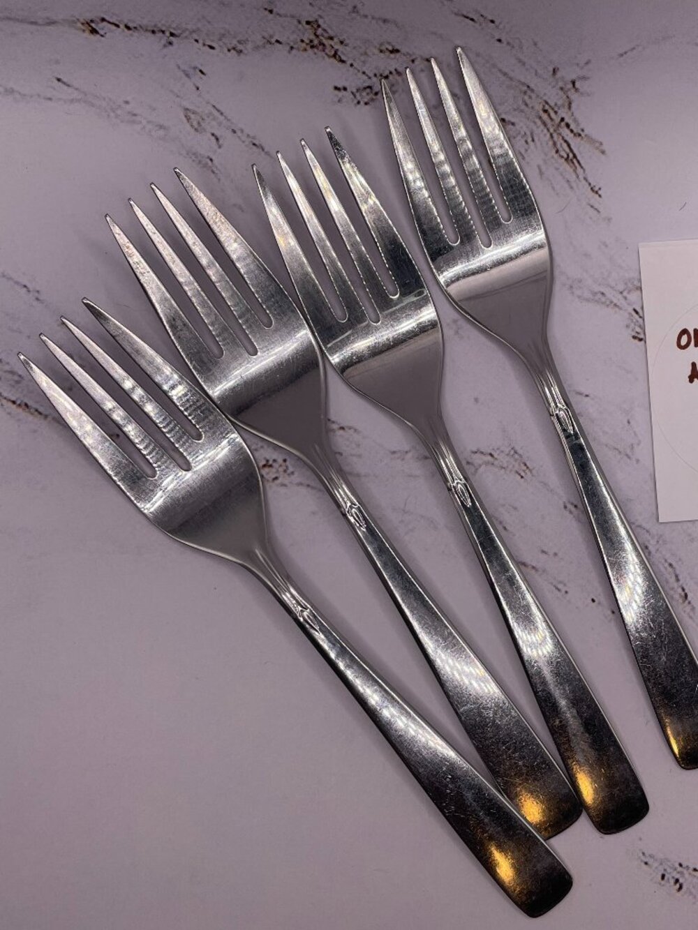 Oneida Accent Stainless Salad Dessert Forks Set of 4 Replacement Oneidacraft